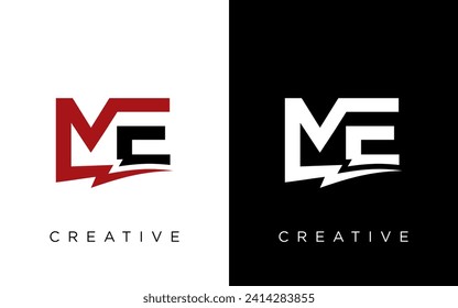 Letter ME logo combined with lightning icon shape