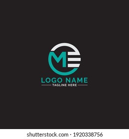 Letter ME logo design. Typographic icon with letter M and letter E.