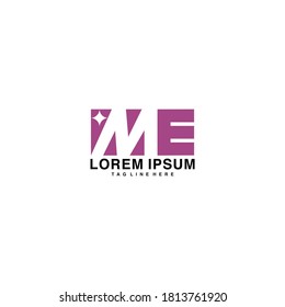 Logo-Design-Vektorgrafik des Briefes ME
