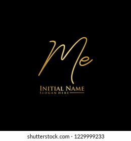 Letter Me Logo. Initial Letter Design Vector Luxury Colors