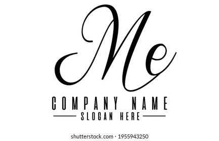 Letter ME  logo template vector design monogram