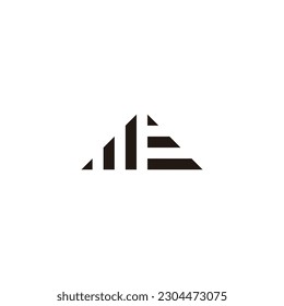 Letter ME Papiere, falsches geometrisches Symbol, einfaches Logo, Vektorgrafik