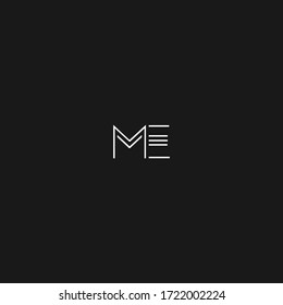 letter ME sci-fi logo design vector