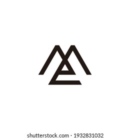 letter me simple link line geometric flat logo vector