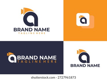 Logotipo de Letter a media - Vector de logotipo de medios creativos.