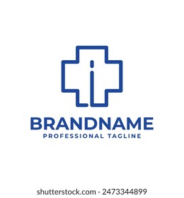 Letter I Medical Cross Lowercase Logo, suitable for business related to Medical Cross or Pharmacy with I initial