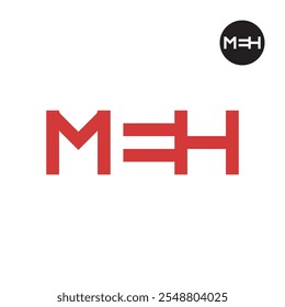 Letter MEH Logo Negative Space