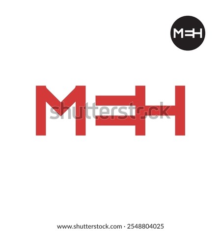 Letter MEH Logo Negative Space