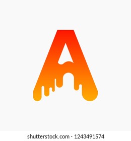 Letter A Melt Logo Design Template