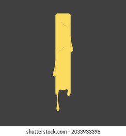 Letter I Melted Cheese Style logo or symbol template design