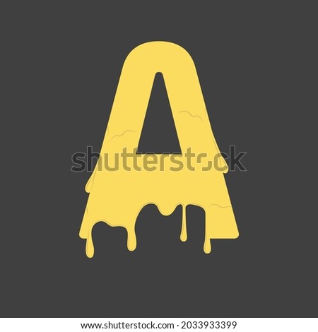 Letter A Melted Cheese Style logo or symbol template design