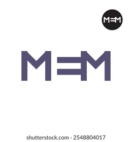 Letter MEM Logo Negative Space
