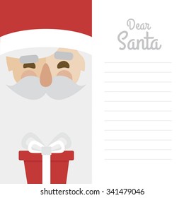 Letter merry christmas illustration of santa claus on white background. dear santa claus written in Spanish