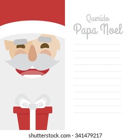 Letter merry christmas illustration of santa claus on white background. dear santa claus