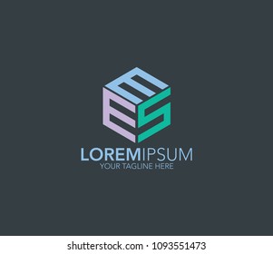 Letter MES logo template. initial logo icon