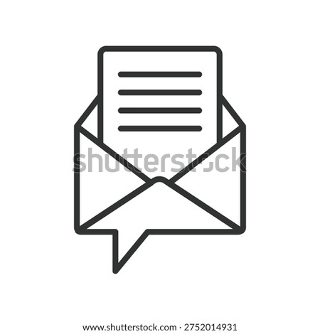 letter message email communication icon in line design. letter message email communication mail envelope notification on white background vector. email editable stroke icon