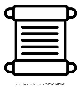 Vector de contorno de icono de carta. Correo pirata perdido. Buque marítimo