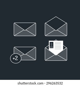 letter message icons 