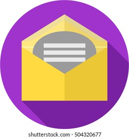 Letter, message, unread icon, flat design