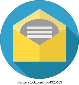 Letter, message, unread icon, flat design