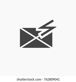 Letter, message vector icon on trendy light grey background.