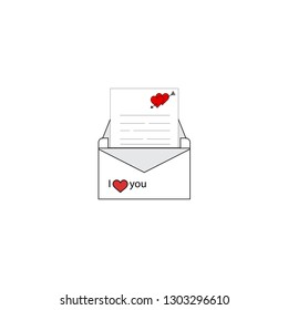 Letter Message14 February vector icon