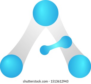 Letter A Meta balls Logo