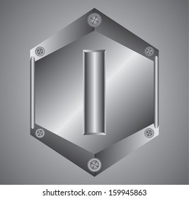 letter I in metal