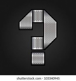 Letter metallic chromium ribbon - Question mark 10eps