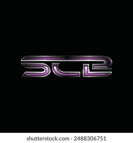 Letter Metallic Geometric SCB Modern Business Technology Creative Design Template Logo