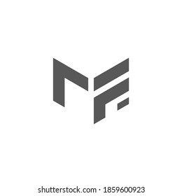 letter mf abstract arrow simple geometric flat logo vector