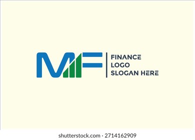 Carta MF Financial Chart Diseño de Logo Vector Plantilla