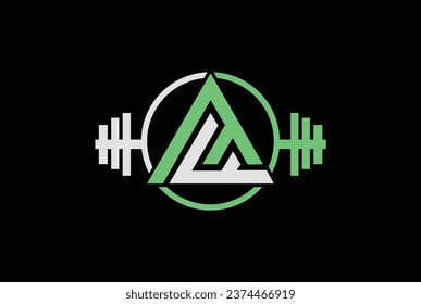 Letter M,F, FM OR MF Logo With barbell. Fitness Gym logo Vector.