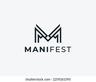 Letter MF FM Simple Monogram Logo