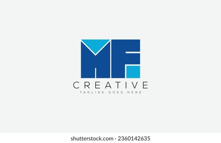 Ilustración vectorial de la plantilla de diseño del logotipo MF de la carta.