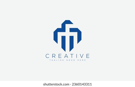 Ilustración vectorial de la plantilla de diseño del logotipo MF de la carta.