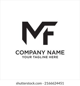 vector de diseño de logotipo de carta MF