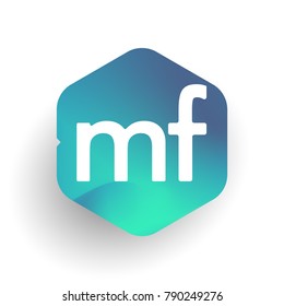 Letter Mf Logo Hexagon Shape Colorful Stock Vector (Royalty Free ...