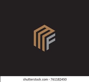 Letter MF logo template. hexagon logo