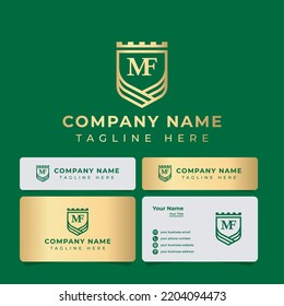 Letter MF Monogram Shield King Logo, suitable for any business.