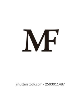 letter mf simple linked font serif logo vector 