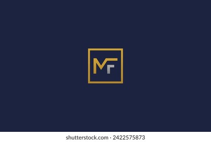 letter mf with square logo icon design vector design template inspiration