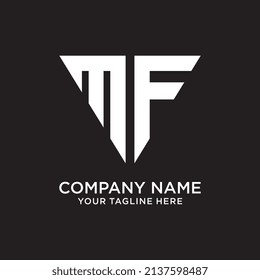 Letter MF triangle logo design concept, featuring a modern and geometric vector style—perfect for corporate branding, tech companies, architecture firms, or businesses seeking a bold and professional