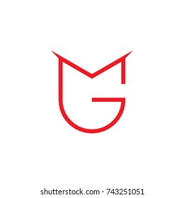 letter mg connected logo vector