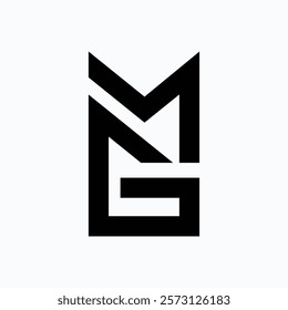 Letter Mg or Gm initial creative unique shapes alphabet monogram logo