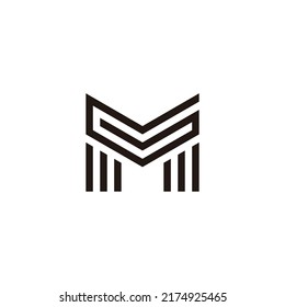 Letter MG GM M G lines geometric symbol simple logo vector