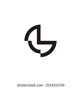 Letter MG GM M G outline geometric symbol simple logo vector