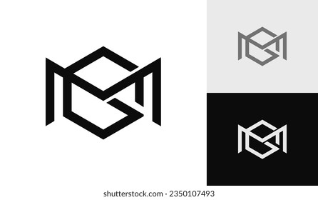 Letter MG initial hexagon monogram logo design