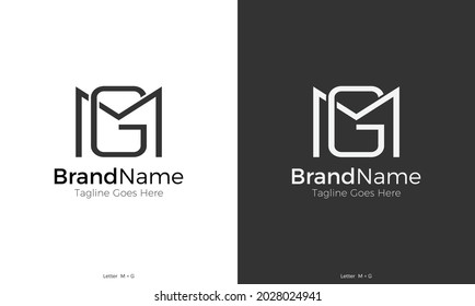 Letter MG Monogram Logo Design Vector. Minimal emblem design template. 