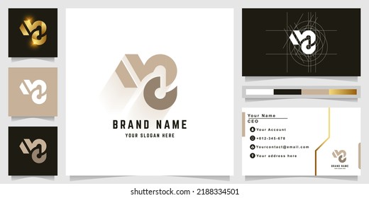 Letter Mg or Ns monogram logo with business card design